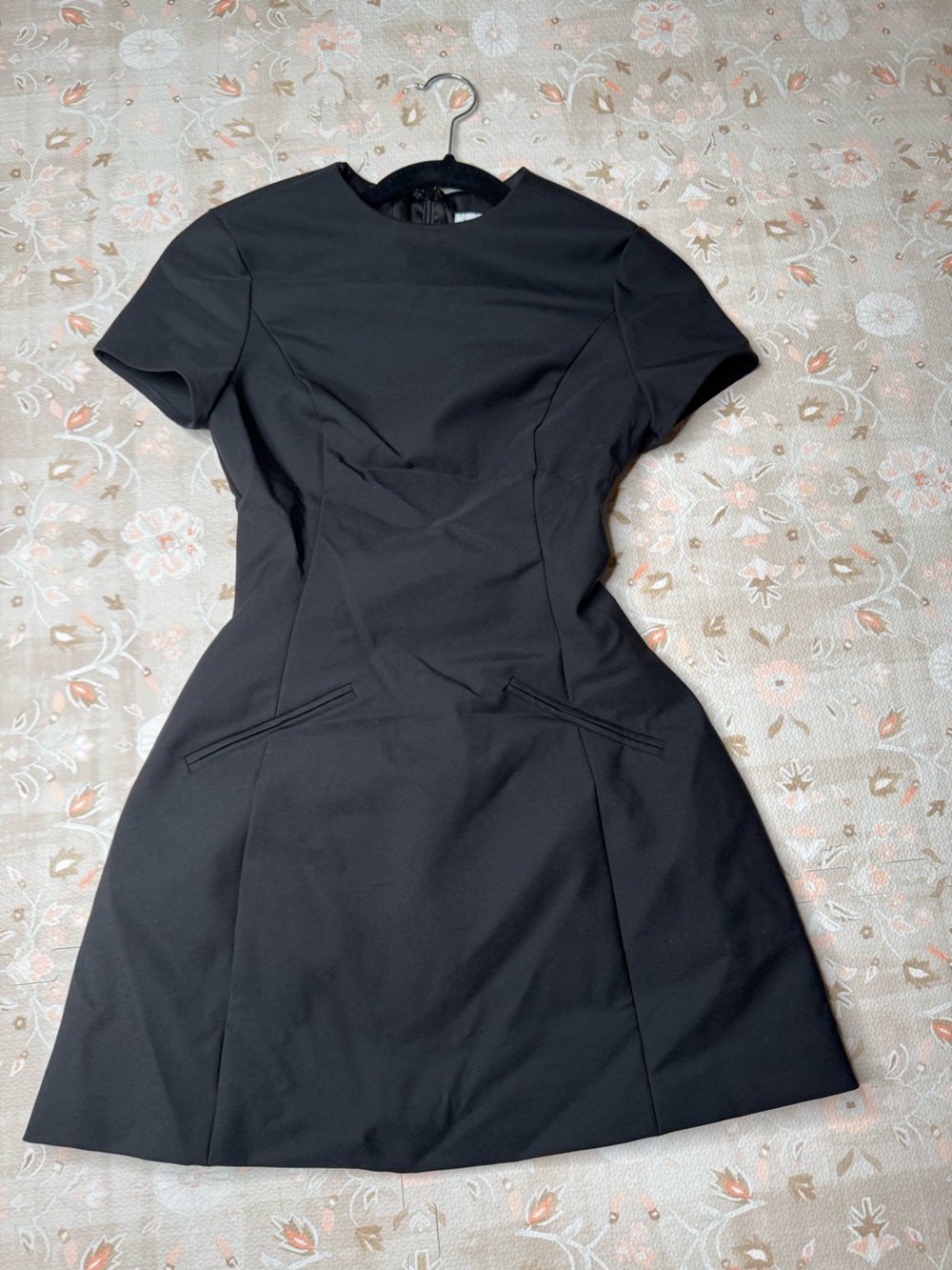 Classic Black Short-Sleeve Fit & Flare Dress